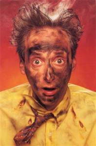 Aaron Marcus get's blown up in this commercial modeling job